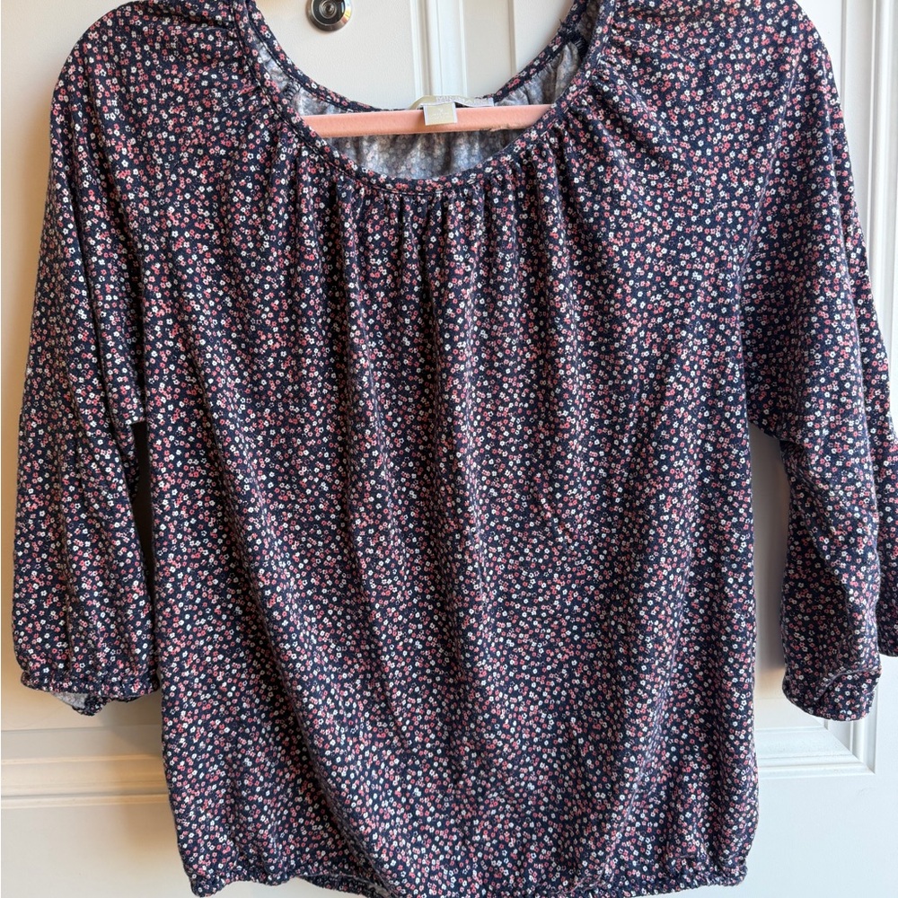 MK Michael Kors Floral Peasant Blouse Size Small